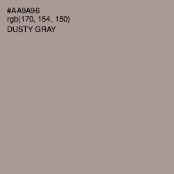 #AA9A96 - Dusty Gray Color Image